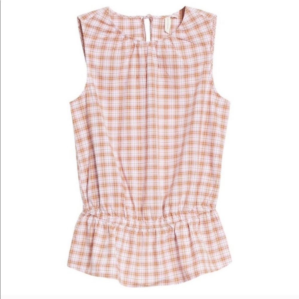 Treasure & Bond plaid peplum top *